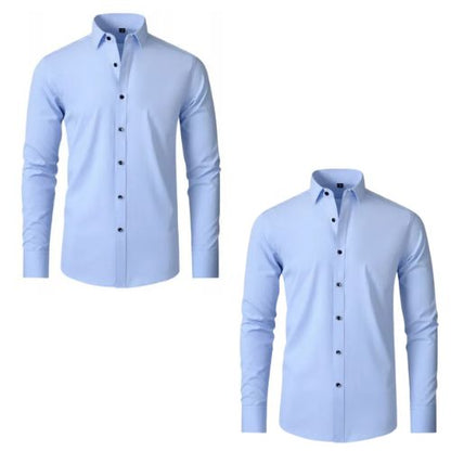 Camisa Social Ultra Tech - Promoção Compre 1 Leve 2 Camisa Social Ultra Tech Borsato Azul Claro/ Azul Claro P 