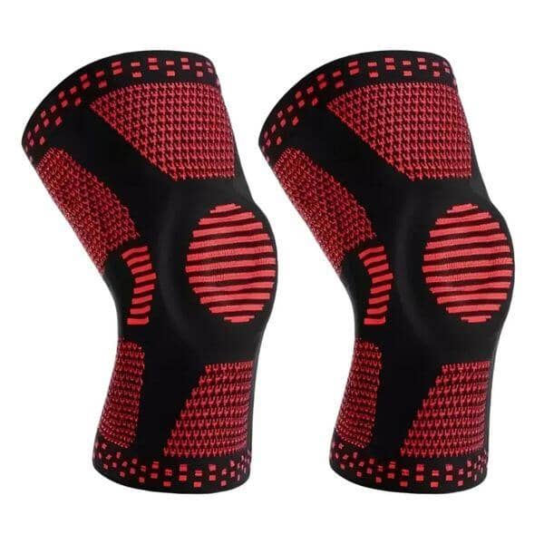 Compre 1 Leve 2 - Joelheira de Compressão Articular Ortopédica Leg Knee Fix LegFix Borsato Vermelho (2 Unidades) M (60-65kg) 