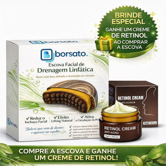 DrenaFace – Escova de Drenagem Linfática Facial + Creme De Brinde DrenaFace – Escova de Drenagem Linfática Facial Borsato 