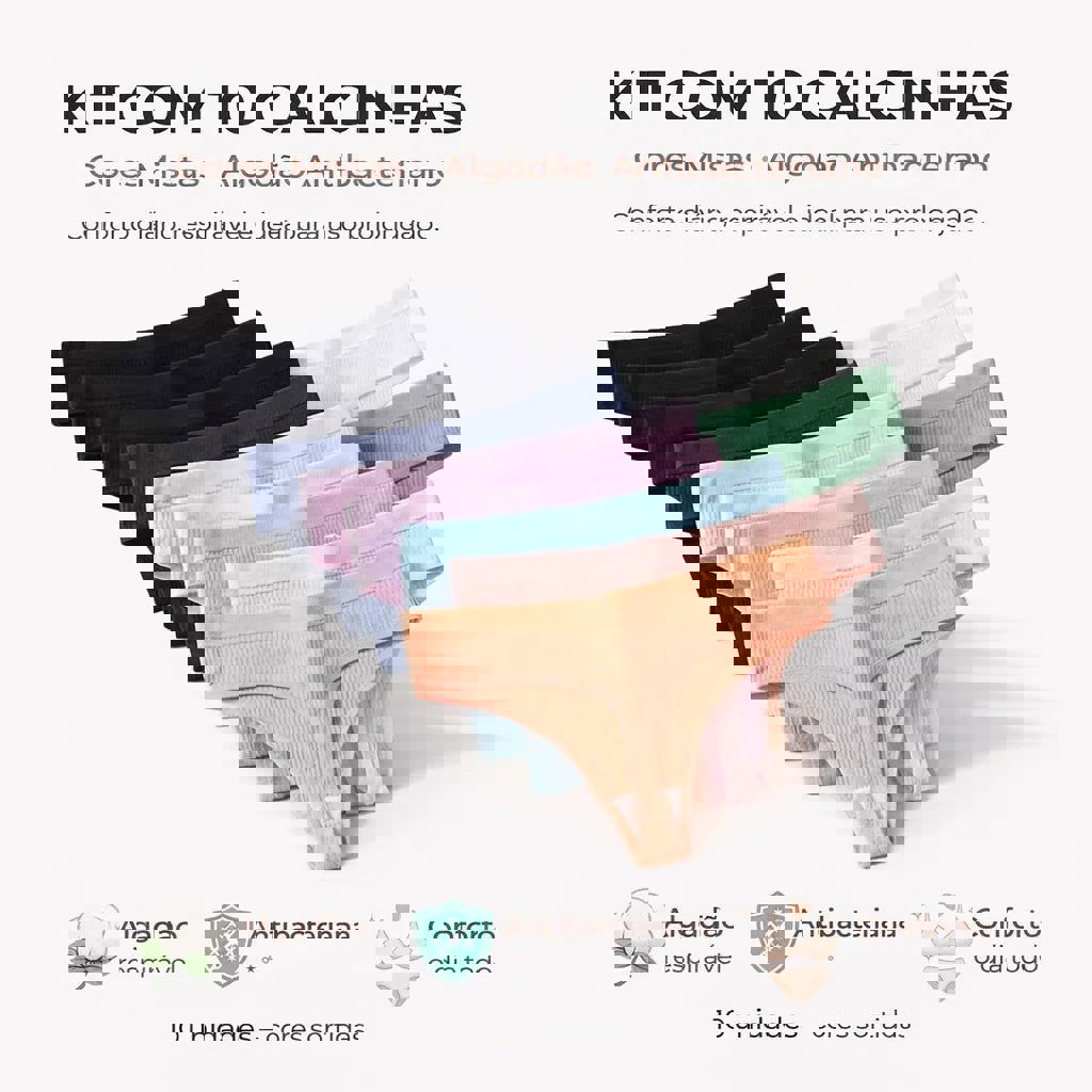 [Promoção De Lançamento Compre 5 Leve 10] Calcinha CottonConfort - Frete Grátis Calcinha CottonConfort Borsato Mistas M (38/40) 