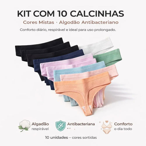 [Promoção De Lançamento Compre 5 Leve 10] Calcinha CottonConfort - Frete Grátis Calcinha CottonConfort Borsato Mistas M (38/40) 