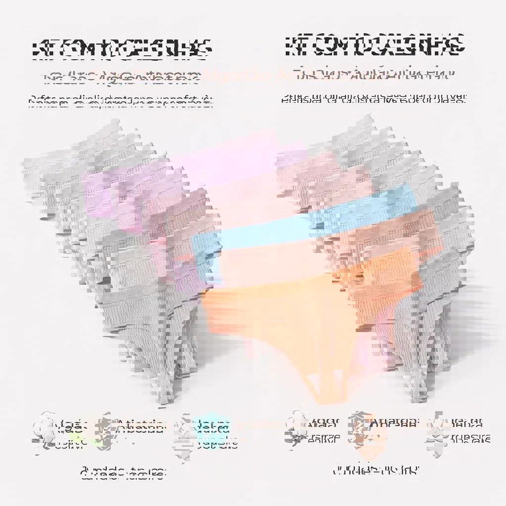 [Promoção De Lançamento Compre 5 Leve 10] Calcinha CottonConfort - Frete Grátis Calcinha CottonConfort Borsato Tons Claros M (38/40) 