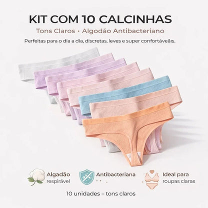 [Promoção De Lançamento Compre 5 Leve 10] Calcinha CottonConfort - Frete Grátis Calcinha CottonConfort Borsato Tons Claros M (38/40) 