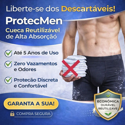 ProtecMen Cueca Reutilizável de Alta Absorção ProtecMen Cueca Reutilizável de Alta Absorção Borsato 
